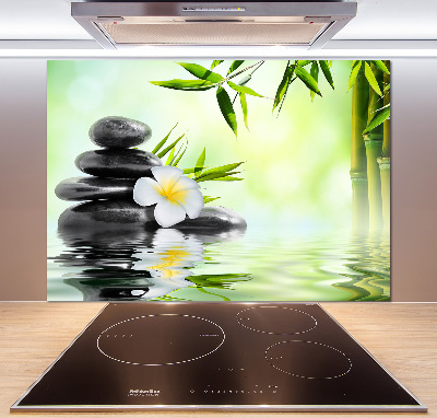 Hob splashback Orchid and bamboo