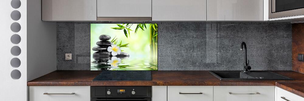 Hob splashback Orchid and bamboo