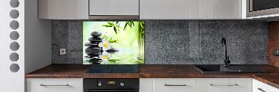 Hob splashback Orchid and bamboo