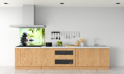 Hob splashback Plumeria and bamboo