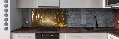 Kitchen splashback Fog in the forest