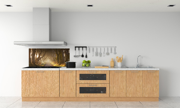 Kitchen splashback Fog in the forest