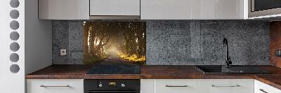 Kitchen splashback Fog in the forest