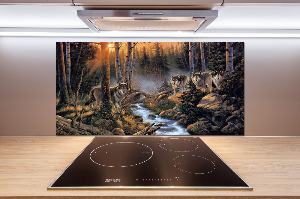 Kitchen splashback Wolves gang