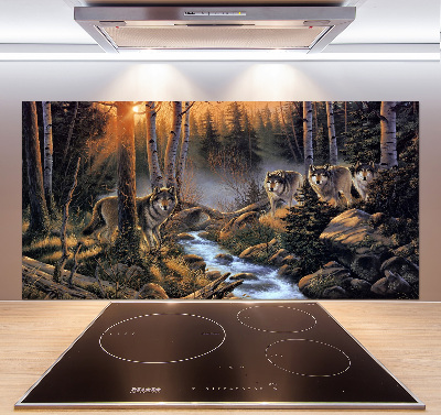 Kitchen splashback Wolves gang