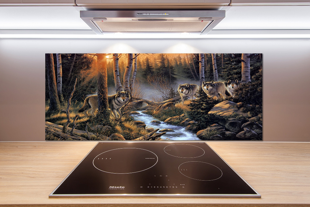 Kitchen splashback Wolves gang