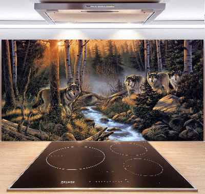 Kitchen splashback Wolves gang