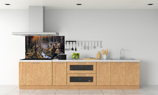 Kitchen splashback Wolves gang