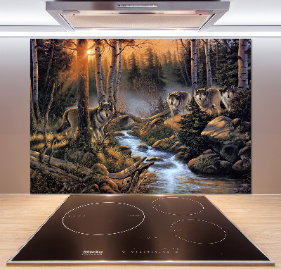 Kitchen splashback Wolves gang