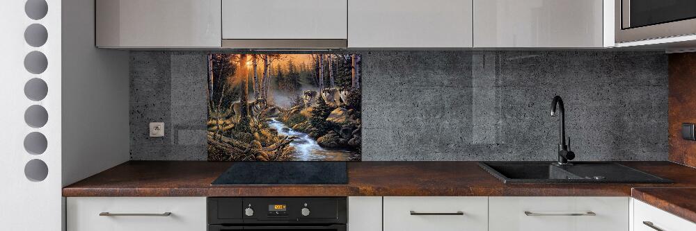 Kitchen splashback Wolves gang