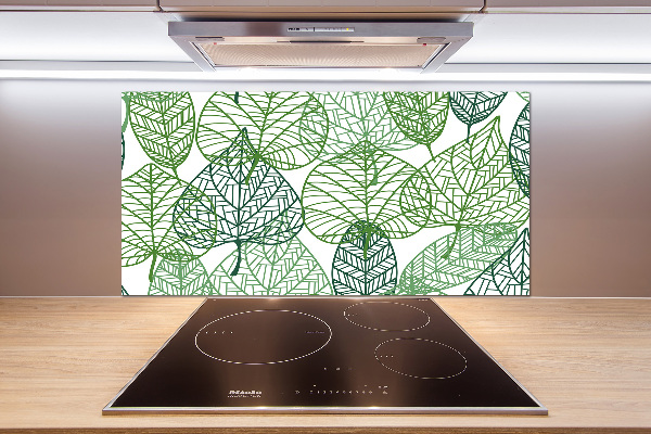 Kitchen splashback Green leaves pattern