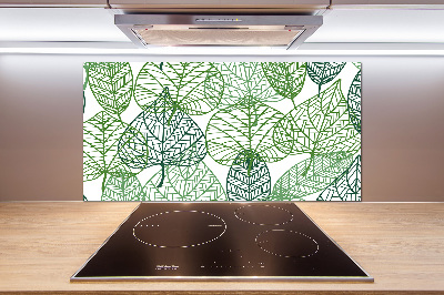 Kitchen splashback Green leaves pattern