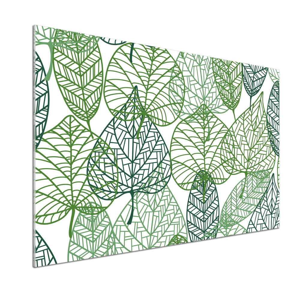 Kitchen splashback Green leaves pattern