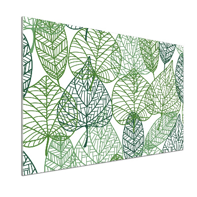 Kitchen splashback Green leaves pattern