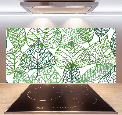 Kitchen splashback Green leaves pattern