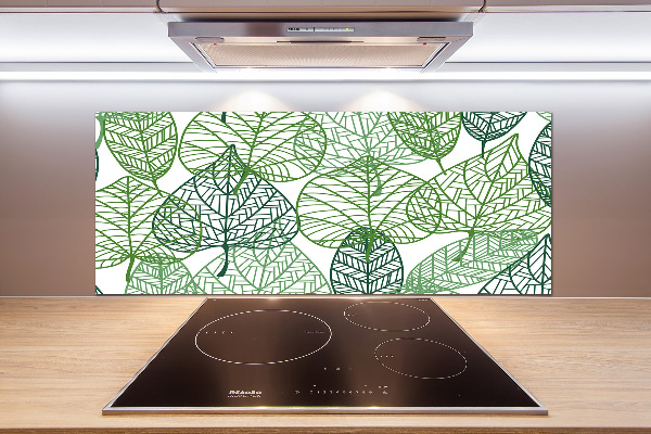 Kitchen splashback Green leaves pattern