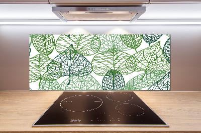 Kitchen splashback Green leaves pattern