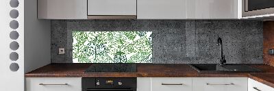 Kitchen splashback Green leaves pattern