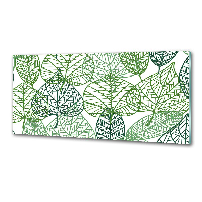 Kitchen splashback Green leaves pattern