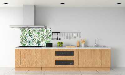 Kitchen splashback Green leaves pattern