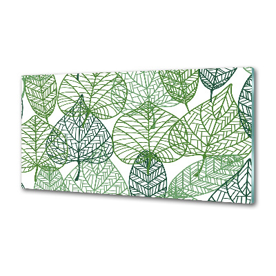 Kitchen splashback Green leaves pattern