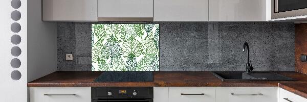 Kitchen splashback Green leaves pattern