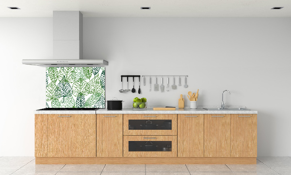 Kitchen splashback Green leaves pattern