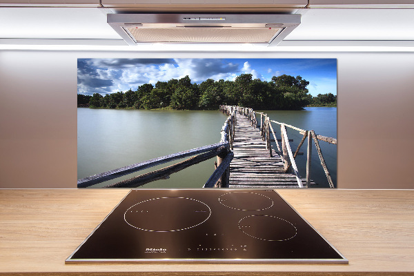 Kitchen splashback Wooden bridge