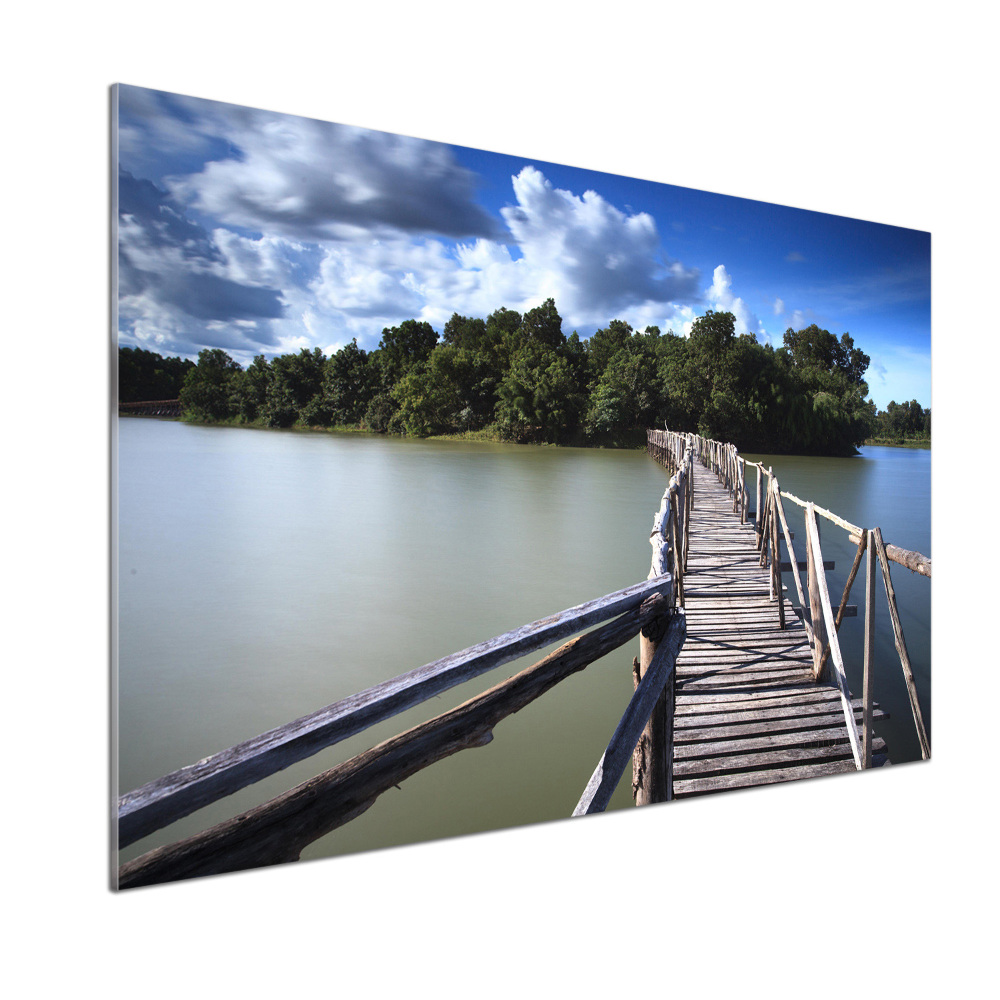 Kitchen splashback Wooden bridge