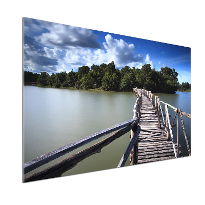 Kitchen splashback Wooden bridge