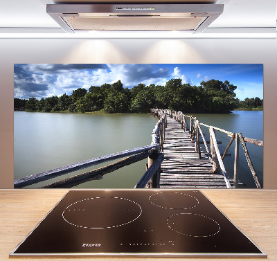 Kitchen splashback Wooden bridge