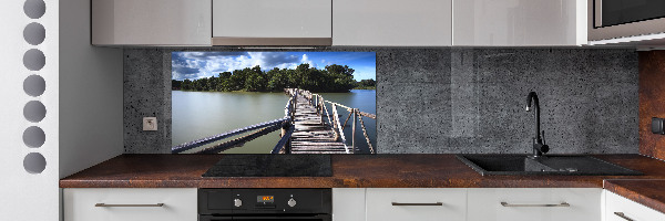 Kitchen splashback Wooden bridge