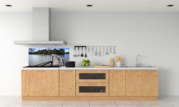 Kitchen splashback Wooden bridge