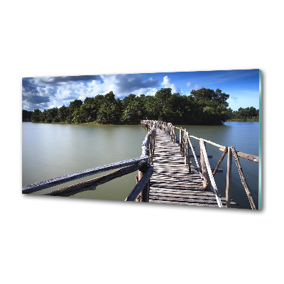 Kitchen splashback Wooden bridge