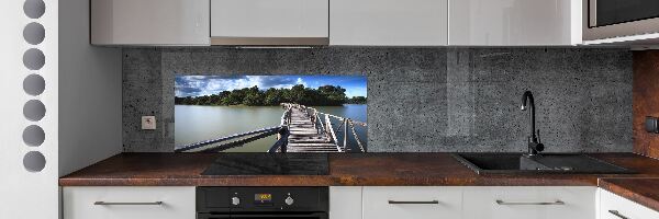 Kitchen splashback Wooden bridge