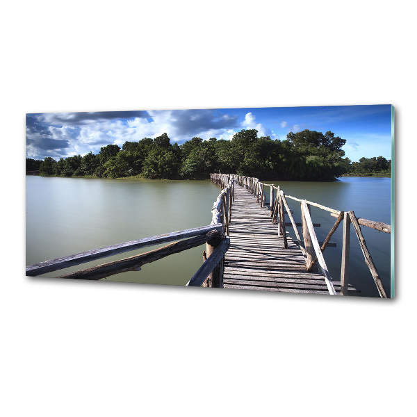 Kitchen splashback Wooden bridge