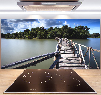 Kitchen splashback Wooden bridge