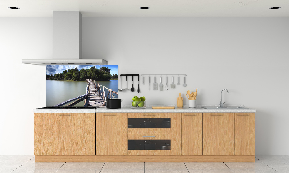 Kitchen splashback Wooden bridge