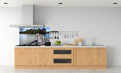 Kitchen splashback Wooden bridge