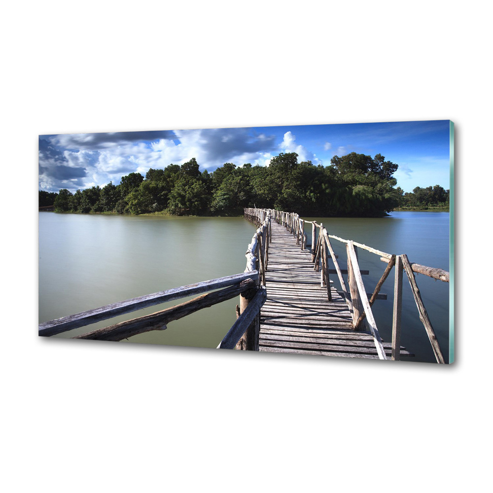 Kitchen splashback Wooden bridge