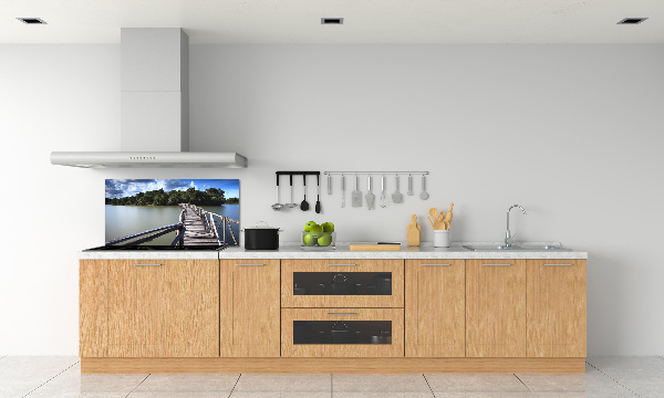 Kitchen splashback Wooden bridge