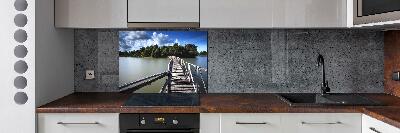 Kitchen splashback Wooden bridge