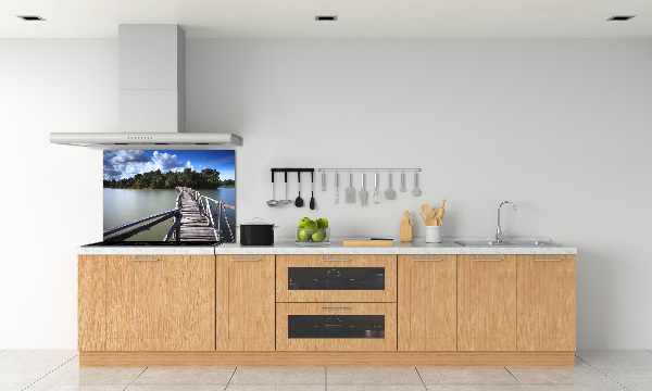 Kitchen splashback Wooden bridge