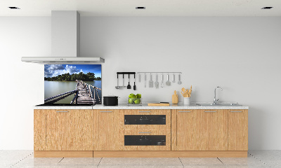 Kitchen splashback Wooden bridge