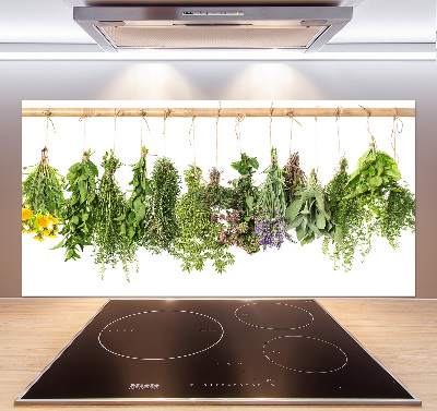 Cooker splashback Herbs on a string