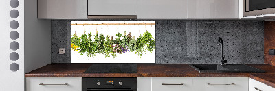 Cooker splashback Herbs on a string