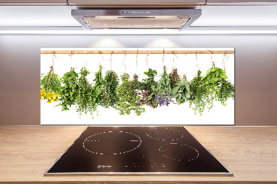 Cooker splashback Herbs on a string