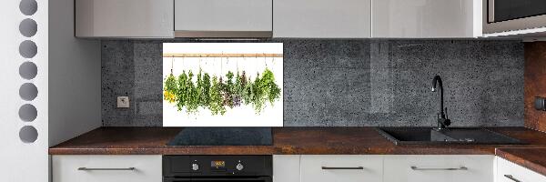 Cooker splashback Herbs on a string