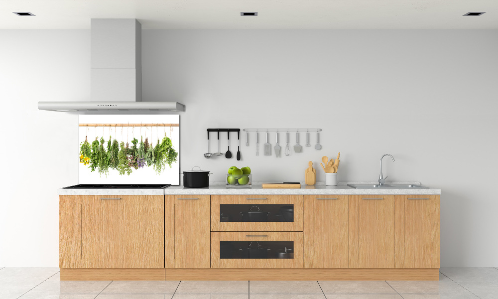 Cooker splashback Herbs on a string