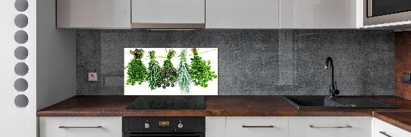 Cooker splashback Herbs on a string